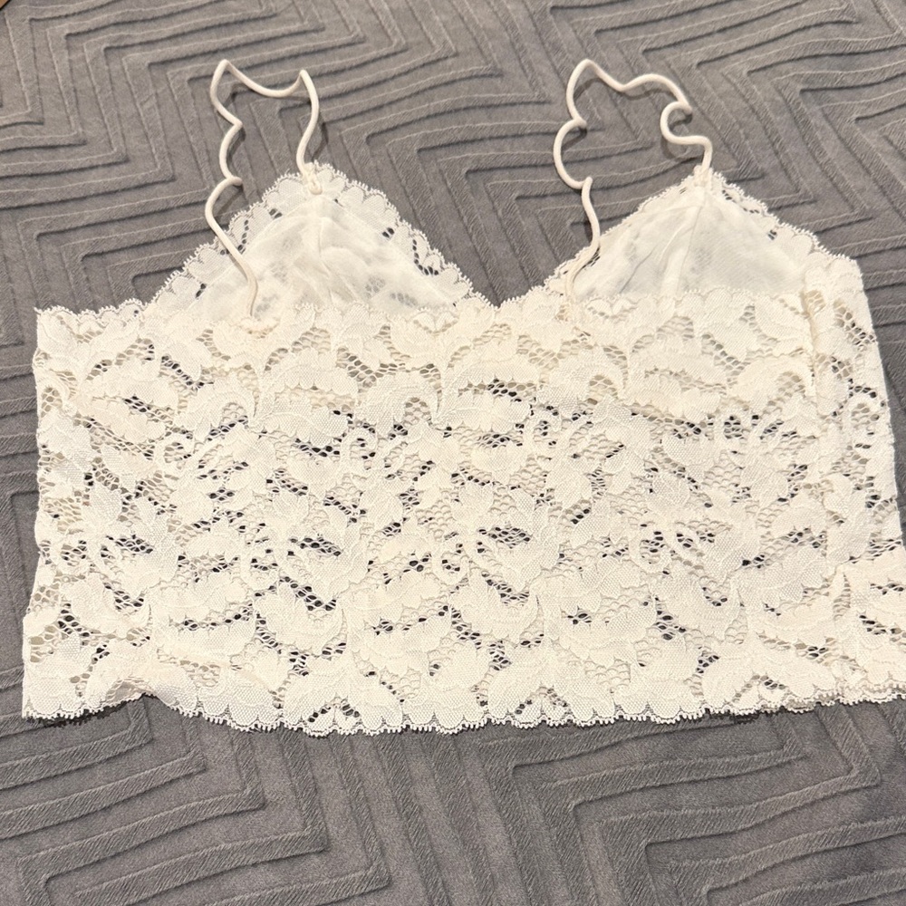 Intimately Free People Cream Lace Longline Bralette - Picture 3 of 9